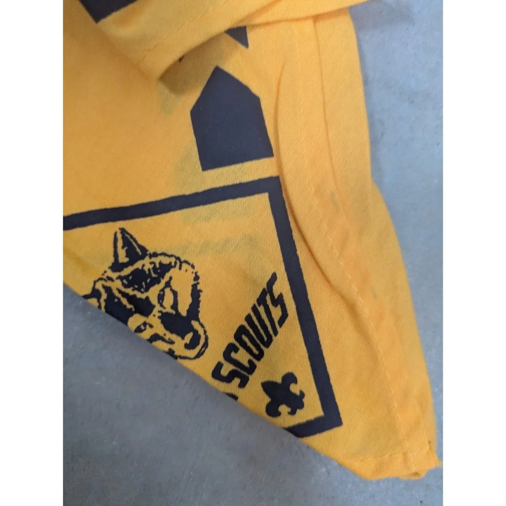 Boy Scouts of America Neckerchiefs Slide Kid's OS Yellow Green Wolf Plaid BSA